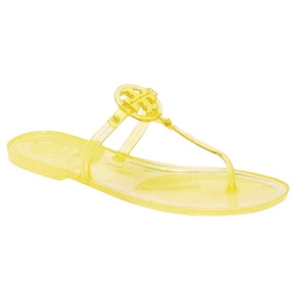 Tory Burch Women’s Mini Miller Jelly Thong Sandals Yellow Size 8 Flop Flop - Picture 1 of 4